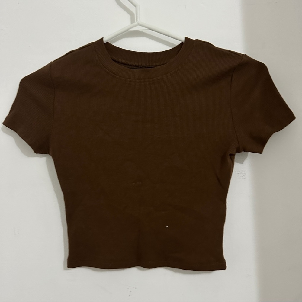 Brown crop top size s